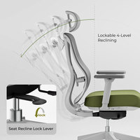 Chaise de bureau ergonomique moderne en maille BIFMA avec appui-tête 4D, dossier et accoudoirs 3D et roulettes pour femmes