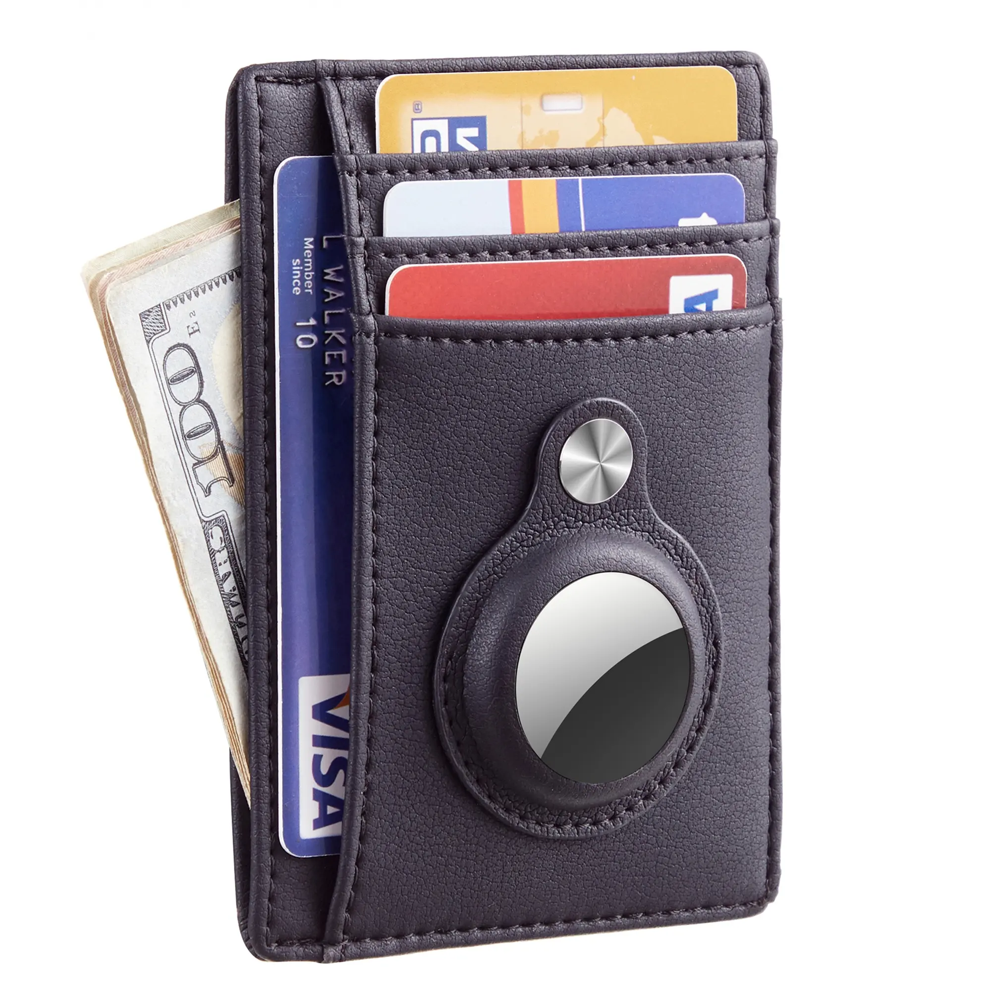 Hot Selling Minimalist Slim Card Holders PU Airtag Cardholder RFID Blocking Credit Card Wallet Holder With Airtag Case