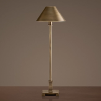 Yihao emballage personnalisé pays chambre hôtel décor lampe de Table pur cuivre lin capot chevet laiton lampe E26 ampoule Dimensions personnalisées