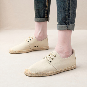 Scarpe da <span class=keywords><strong>Uomo</strong></span> con Tomaia in Tela Traspirante, Chiusura con Lacci, Suola Antiscivolo in Paglia e Fodera in Cotone per Tutte le Stagioni - Product Image 4