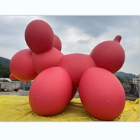 Fête scène événement décoration géant or argent couleur réfléchissante brillant décoratif gonflable miroir ballon chien