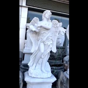 Hôtel Exposition Europe 4 Saisons Statues Grand Marbre Blanc <span class=keywords><strong>Pierre</strong></span> <span class=keywords><strong>Gardien</strong></span> Debout <span class=keywords><strong>Ange</strong></span> Relief Sculpture <span class=keywords><strong>Pour</strong></span> <span class=keywords><strong>Jardin</strong></span> - Product Image 4