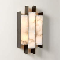Applique murale élégante en marbre naturel, design minimaliste, pour chambre à coucher, chevet, salon, escalier, en albâtre