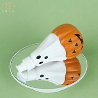 Distributeur de savon fantôme citrouille d'Halloween, design 2-en-1 mignon, flacon de savon liquide pour les mains, bouteille en plastique pour shampoing, nettoyant corporel et nettoyant visage