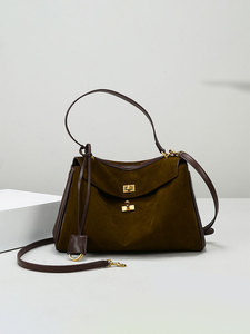 Sac fourre-tout en cuir givré haut de gamme pour femme, nouvelle collection 2025, fermeture éclair Rodeo, grande capacité, élégant, pour le quotidien, à porter à l'épaule, été - Product Image 5