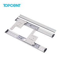 Système de porte coulissante de placard Topcent en gros, rail coulissant à roulement à billes de 35 mm, levier de tiroir de meuble, glissières de porte coulissante
