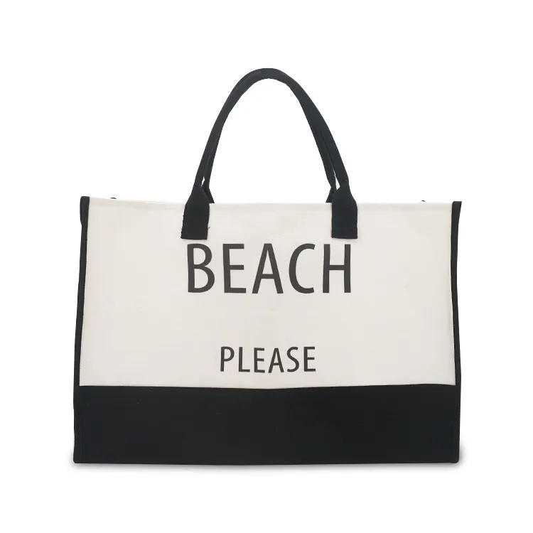 2022 High Quality Luxury Gift Women Summer Tote Bag Canvas Beach Bag With Custom Logo