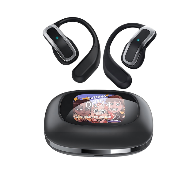 Over Ear Wireless Earbuds Bluetooth 5.4 Gaming Headphones with HD Display AI Translation Sports Audio Headset