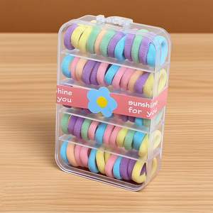 60 pièces/boîte – Élastiques à cheveux mignons pour bébé, dégradé de couleurs, élastiques de qualité pour filles - Product Image 2