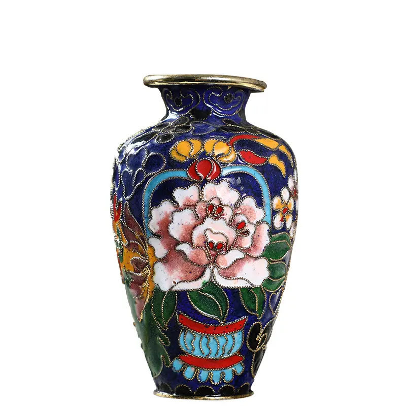 Старинная декоративная бутылка из перегородчатой эмали, китайская ваза