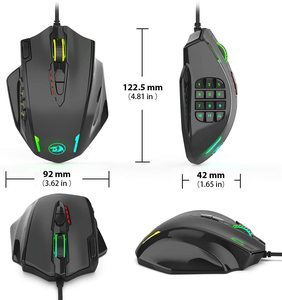 Độ Chính Xác Cao Redragon M908 Impact RGB Gamer Chuột Quang Có Dây Chuột Chơi Game Lập Trình 12400DPI - Product Image 3