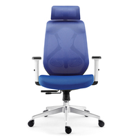 Fauteuil de bureau exécutif moderne à dossier haut en maille, avec accoudoirs réglables, pivotant et mobile, cadre en acier inoxydable, garantie 5 ans, revêtement en tissu
