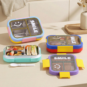 Boîte à lunch Bencircle B286 Fashion Color Block, 3 compartiments, avec couvercle hermétique, pour le travail, l'école, les pique-niques - Product Image 2