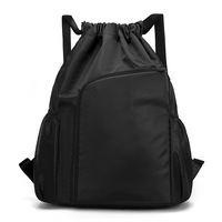 Sac à dos de sport unisexe en polyester Oxford à grande capacité (20-38L) avec logo imprimé et fermeture à cordon pour le basketball et les activités de plein air