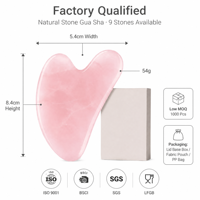 Outil Gua Sha en quartz rose KINWONG, forme de cœur, pierre naturelle, masseur facial, lifting du visage, drainage lymphatique, vente en gros OEM