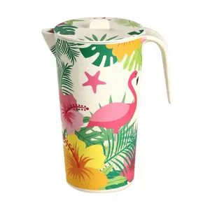 New Arrival Latest Design High Temperature Resistant Kettle Round Bamboo Fiber Pitcher