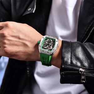 PAGANI DESIGN PD-YS012 Skeleton Watch Sapphire Automatic Mens Quartz Watch Silicone Square <b>Clock</b> Waterproof Relogio Masculino - Product Image 5