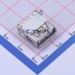 901-132B1013D10211 USB Connector Bent Lead Through Hole Connector Type-A USB 2.0 Female Right Angle Insert - Product Image 1