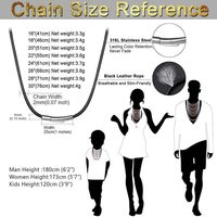 Collier en cuir tressé imperméable pour hommes Chaîne en corde de cire, bijoux à fermoir en acier inoxydable disponibles sur mesure