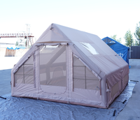 Tente de safari en gros, imperméable, 12 places ㎡   Tentes de camping gonflables en coton Oxford AB Door House, tente de camping gonflable de type cabine