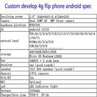 Teléfono Flip Dual SIM Desbloqueado ODM 4G LTE Android Octa Core Pantalla HD NFC Carga Rápida