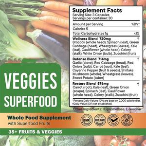 Oem Capsule Vitamine Voedingsvezels Fruit en Groente <span class=keywords><strong>Capsules</strong></span> Volledige Voedingssupplement Fruit en Groente Supplement - Product Image 6