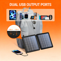 ALECTER Chargeur Solaire Monocristallin Pliable 10W, Haute Efficacité 24%, Double Sortie USB, Panneau PV Léger pour Camping Extérieur, Conforme RoHS