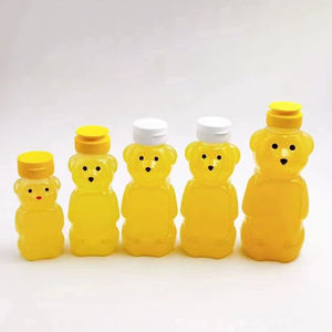 Bouteille de miel en plastique transparente écologique non toxique de 250 ml avec bouchon à clapet en silicone et valve, pot en PET pour sirop de poire et sauces - Product Image 1