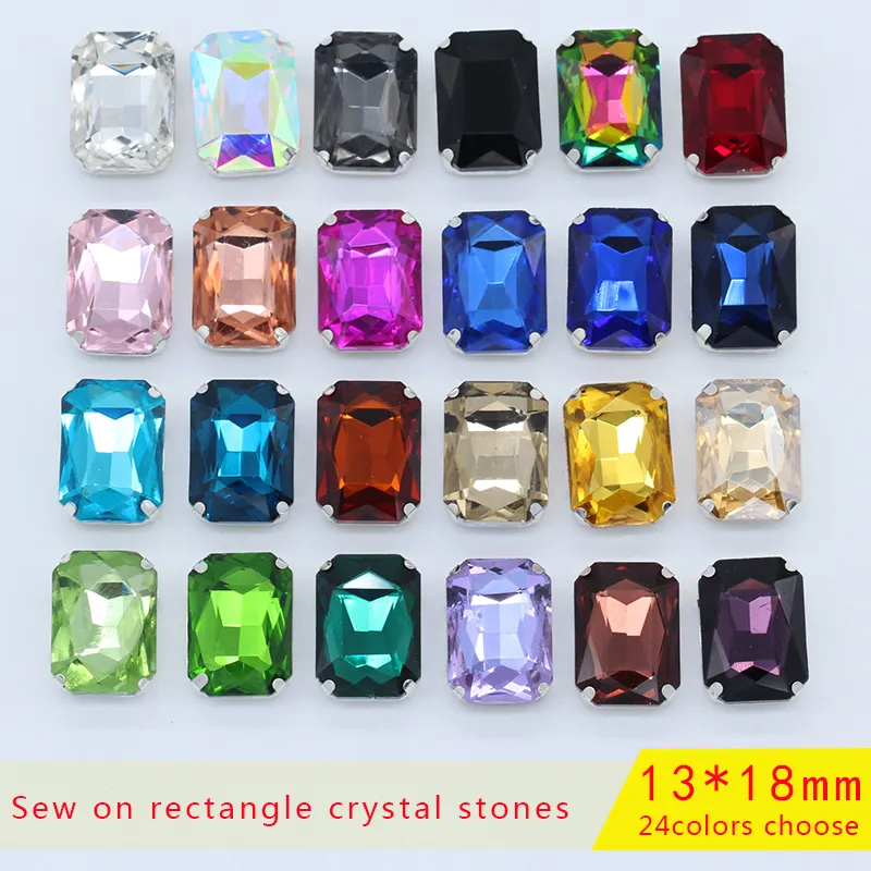 Chất Lượng Cao May Trên Phẳng Hình Chữ Nhật Strass Rhinestone Pha Lê Với Bạc Claw Cho Tay May Thủ Công Mỹ Nghệ Quần Áo Trang Trí