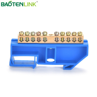 Barre de distribution électrique BAOTENG en laiton PA66, bornier de protection neutre et de terre, connecteur 4P/6P/8P/10P/12P, 500V