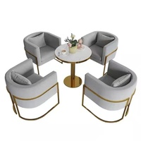 Table de négociation et chaise de style nordique de luxe, et canapé paresseux individuel, mobilier de loisirs pour bureau de vente, balcon, bar, café