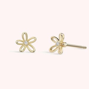 CHICNNA Boucles <span class=keywords><strong>d</strong></span>'oreilles clous en or 14 carats Floraison Halo, Nouveaux bijoux fantaisie personnalisés, Boucles <span class=keywords><strong>d</strong></span>'oreilles fleurs en gros, inaltérables - Product Image 4