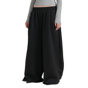 Pantalon de jogging ample en coton doux pour femme, respirant, coupe droite, printemps - Personnalisable avec logo, athleisure, couleur unie, pas cher - Product Image 1