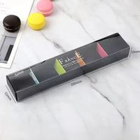 Boîte d'emballage pour macarons, boîte à biscuits et bonbons haut de gamme de style français, fenêtre transparente en PET, 3/5/6 pièces, style boulangerie, rectangulaire