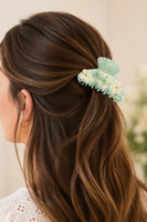 Jepit Rambut Besar DOWELL 3D Motif Bunga dari Asetat, Aksesoris Rambut Wanita Elegan dan Modis