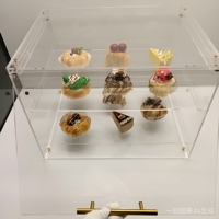 Vitrine à pâtisserie en acrylique à 2 niveaux sur mesure avec porte avant pour beignets, bagels, gâteaux, biscuits