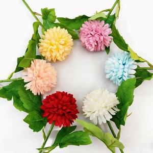 Plantes en pot artificielles transfrontalières : Faux chrysanthème à tige unique, boule de fleurs, boule de fleurs à épines pour arrangements floraux, décoration de restaurant, mariage - Product Image 3