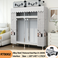 Armoire en tissu imperméable au design simple, avec structure en tubes d'acier, armoire autoportante, armoire portable pour le rangement des vêtements dans la chambre