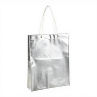 Sac de shopping en PP non tissé argenté de qualité supérieure, réutilisable, avec logo personnalisé imprimé, design personnalisé, sac fourre-tout imperméable, Bondfook