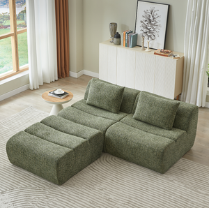 Oversized 3 Seater Convertible Sofa Set with Chenille Fabric No Assembly <b>Space</b>-<b>Saving</b> Apartment Sofa <b>Bed</b> for Living Room - Product Image 2