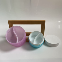 Violet 50g + 50g , 150g + 150g Pots cosmétiques 2 en 1 avec couvercles Cuillère pour crème pour le visage Sérum pour les yeux Masque pour les lèvres Scrubs Pot à double chambre