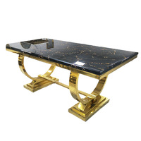 Meubles de maison à vente rapide, tables à manger rectangulaires en marbre avec base en acier inoxydable, 6 chaises, ensemble de table à manger de luxe au Royaume-Uni