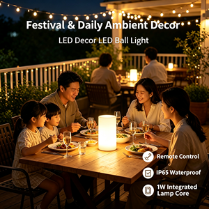 RGB LED Decor Cylinder <strong>Table</strong> Light Remote Control Color <strong>Changing</strong> Ball Light IP65 Waterproof Decor Lamp for Festival Decoration - Product Image 3