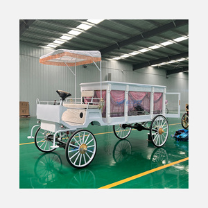 Élégante carrosse funéraire blanc personnalisé à vendre – Dernier modèle de carrosse à chevaux en métal et bois, style moderne - Product Image 2