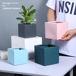 Nordique nordique pour Pot de fleur carré grand <span class=keywords><strong>Cactus</strong></span> charnu créatif Simple <span class=keywords><strong>en</strong></span> céramique <span class=keywords><strong>vert</strong></span> Rose bonsaï ornement de maison - Product Image 4
