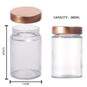 8Oz <span class=keywords><strong>380Ml</strong></span> Rộng Miệng Bơ Đậu Phộng Đóng Hộp Vòng Mason Mật Ong Lưu Trữ Ergo <span class=keywords><strong>Glass</strong></span> <span class=keywords><strong>Jar</strong></span> Với Kín Kim Loại Nắp - Product Image 5