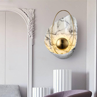 Applique Murale LED de Luxe Nordique en Forme de Coquille, en Résine Effet Marbre, pour Chambre et Salon
