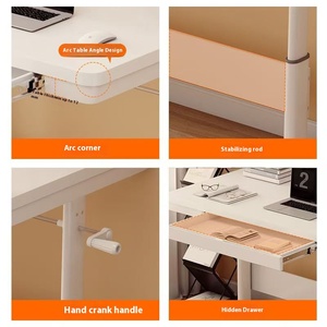 Регулируемый по высоте эргономичный стол для домашних заданий с книжной полкой, мебель для дома HDF, детский Рабочий стол для учебы - Product Image 4