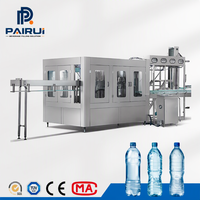 Máquina automática 3 en 1 de enjuague, llenado y tapado para botellas de PET, planta embotelladora pequeña de agua pura, máquina llenadora de botellas de agua