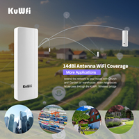KuWFi N630 Pont Wi-Fi extérieur longue portée 5 km avec port Gigabit pour liaison sans fil point à point (PTP) pour Wi-Fi agricole